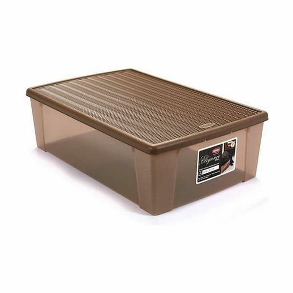 Opbevaringsboks med låg Stefanplast Elegance Beige Plastik 38,5 x 17 x 59,5 cm (6 enheder)