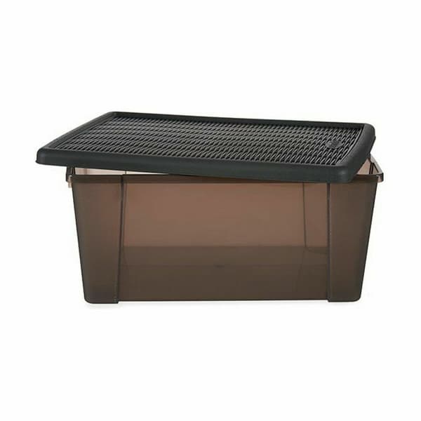Opbevaringsboks med låg Stefanplast Elegance Grå Plastik 15 L 29 x 17 x 39 cm (6 enheder)
