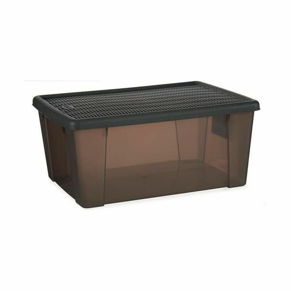 Opbevaringsboks med låg Stefanplast Elegance Grå Plastik 15 L 29 x 17 x 39 cm (6 enheder)