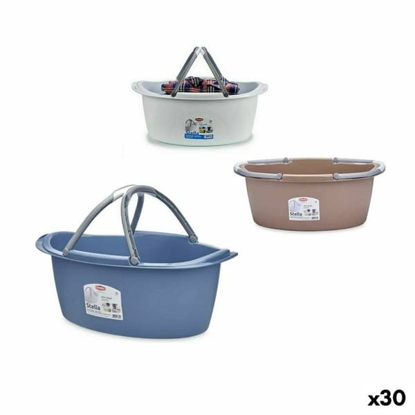 Vasketøjskurv Stefanplast PR181A Plastik 25 L 59 x 23 x 38 cm Med håndtag (30 enheder)