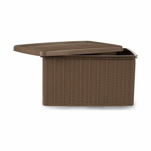 Opbevaringsboks med låg Stefanplast Elegance Stransko Beige Plastik 29 x 21 x 39 cm (5 enheder)