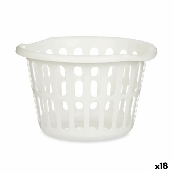 Kurv Kipit 8066-W Hvid polypropylen 27 L 40 x 25 x 40 cm (18 enheder)