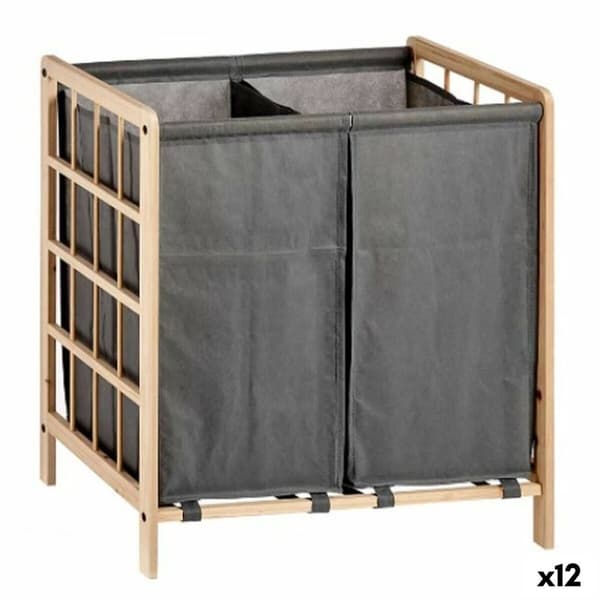 Vasketøjskurv Kipit XJL146354H Brun Grå Træ 30 L x 2 33 x 60 x 59,5 cm (12 enheder)