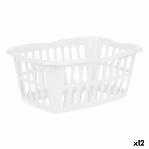 Kurv Kipit 8067-W Hvid polypropylen 50 L 58 x 24 x 42 cm (12 enheder)