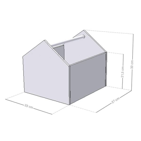 Tvåfärgad förvaringslåda HOUSE rosa