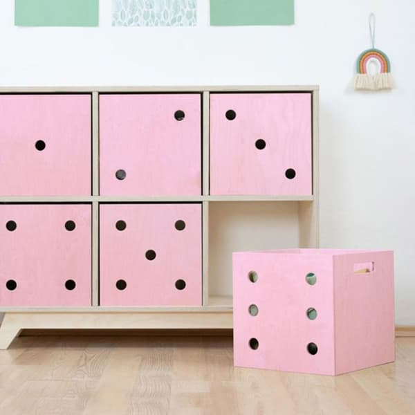 Förvaringslåda DICE rosa 2