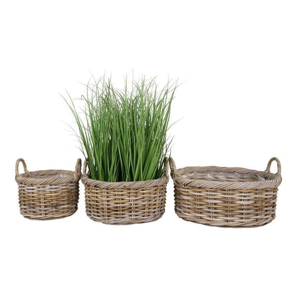 3 rottingkorgar med plastad insida
