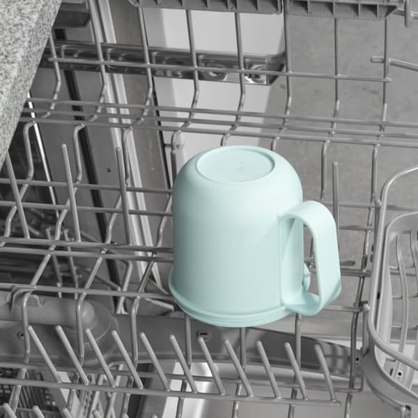 Xavax Cereal Mug To Go, with Topper, 2 Compartments, 500 + 200 ml, pastel blue/grey