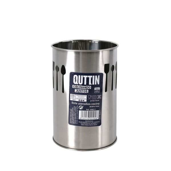 Kruka för köksredskap Quttin Rostfritt stål 10 x 15 x 10 cm Silvrig (12 antal)