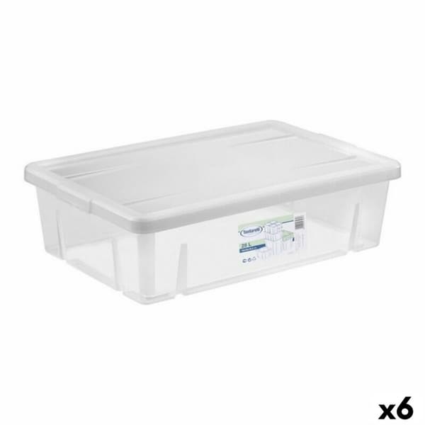 Opbevaringsboks med låg Tontarelli 84895 28 L 59 x 39 x 16,5 cm (6 enheder)