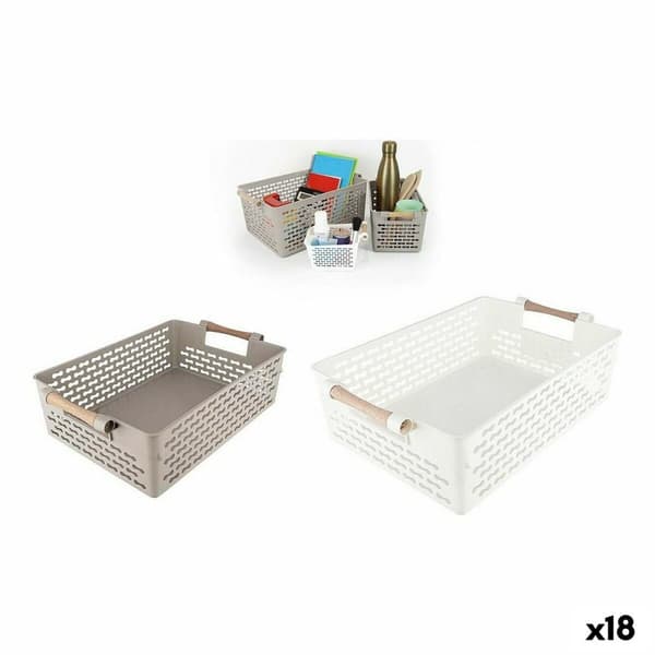Multibrug kurv Confortime Træ 37 x 23 x 11 cm 32 x 22,5 x 10 cm (18 enheder)
