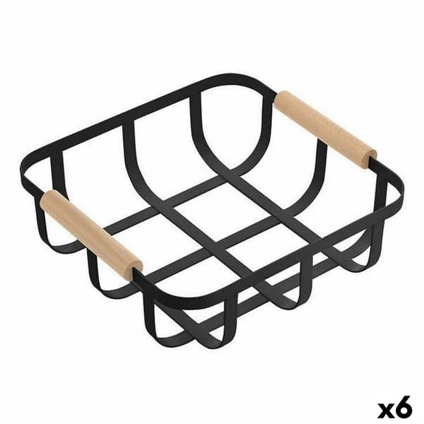 Multibrug kurv Confortime Sort 23 x 23 x 8 cm (6 enheder)