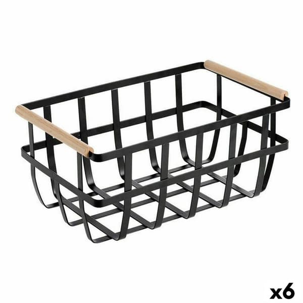 Multibrug kurv Confortime Sort 36 x 22 x 15,5 cm (6 enheder)