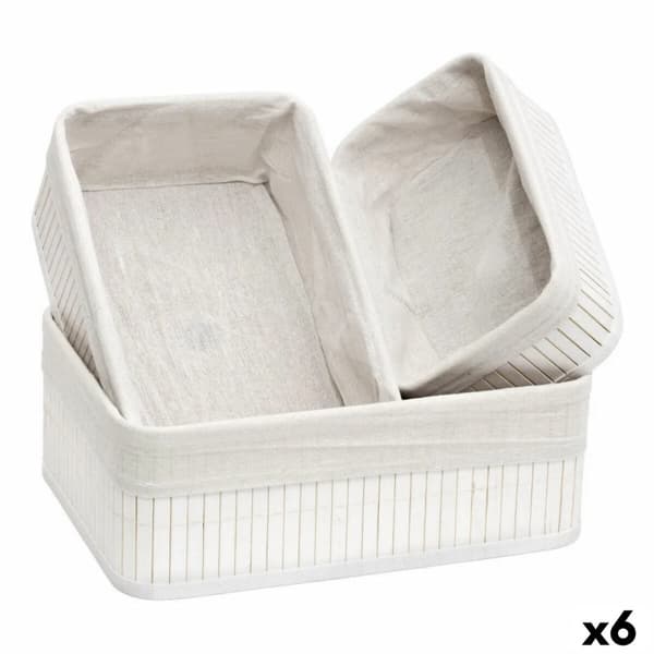 Korgset Confortime Vit Bambu (3 Delar) (6 antal)