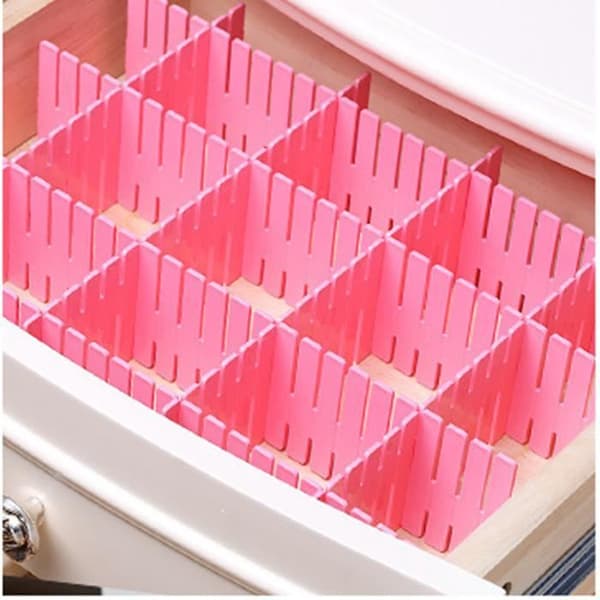 Drawer Organizer - Ej specificerat - 8st - Rosa - Flexibel - Hållbar