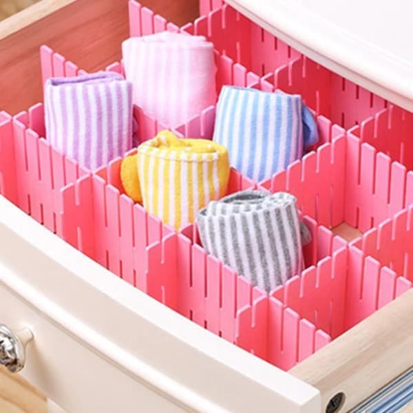 Drawer Organizer - Ej specificerat - 8st - Rosa - Flexibel - Hållbar