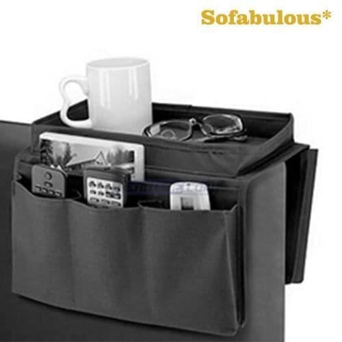 Sofabulbricka och soffa med fjärrkontroll