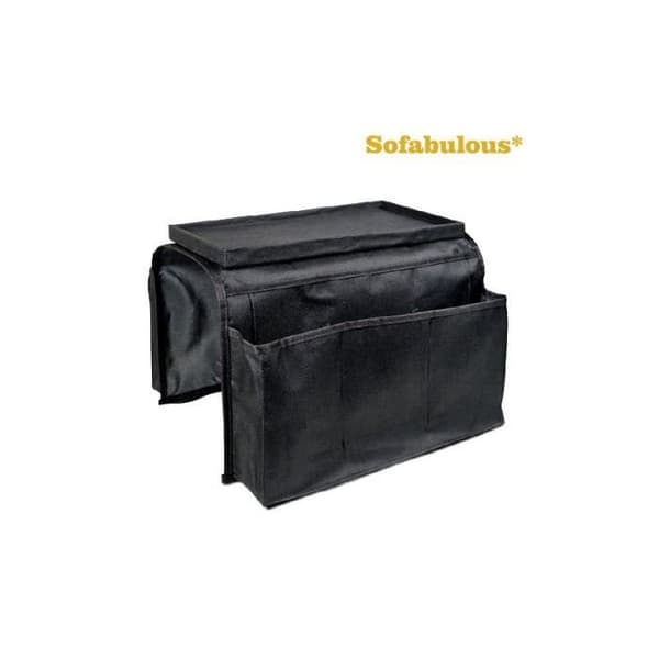 Sofforganisator - Sofabulous - Armstödsbricka - Svart - Flexibla material - 6 sidfickor