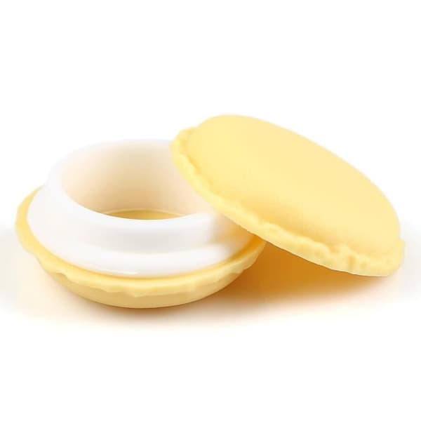 Förvaringsbox - Snygg - Gul - Plast - Diameter 4.5cm - Höjd 2cm