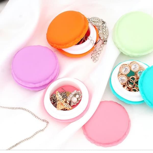 12st söta mini macaron smycken förvaringslådor örhänge godis färg fall mode