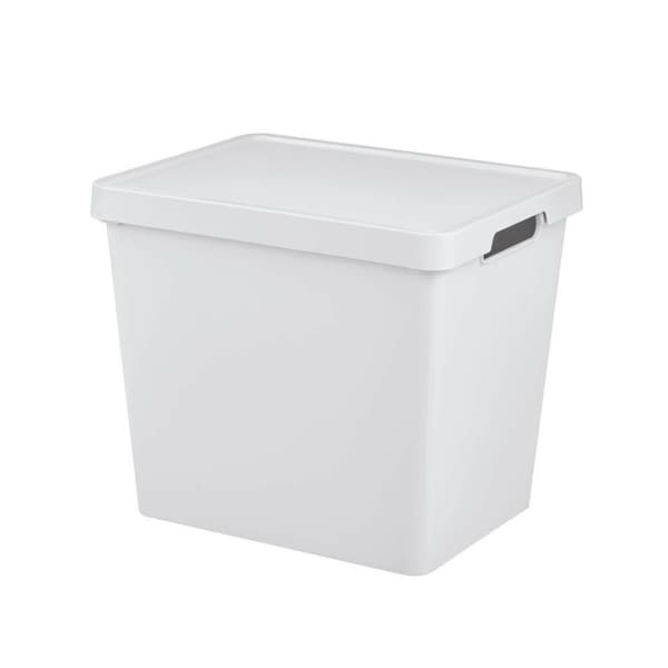 Opbevaringsboks med låg Tontarelli Maya Hvid 23,9 L 36 x 28 x 31,1 cm