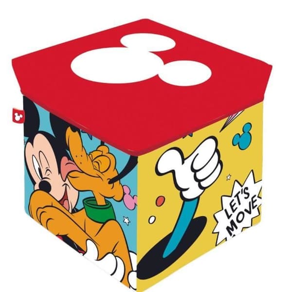 Musse Pigg sittpuff och förvaringslåda - Musse Pigg-licens - 30x30x30cm - Flerfärgad