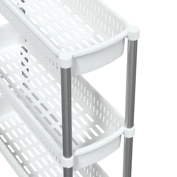 vidaXL Förvaringsvagn 3 hyllor silver och vit aluminium -  Förvaringslådor för hemmet