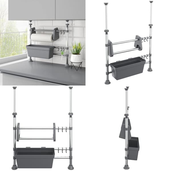 Justerbart køkkenstativ aluminium - Køkkenstativ - Køkkenstativer - Home & Living