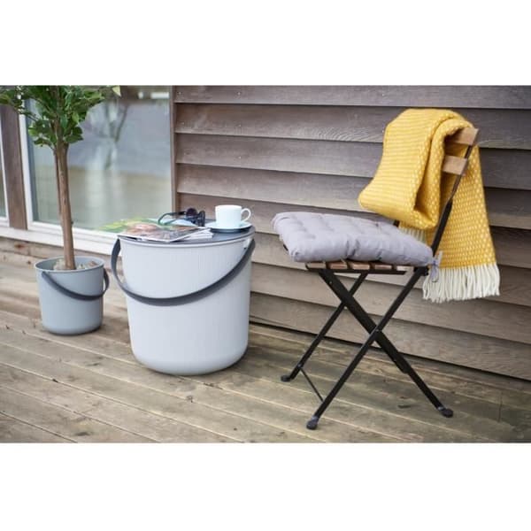 Hink 53L med handtag och lock Akita Universal Grey Black