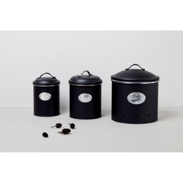 Förvaringslåda - WENKO - Nero - 1,6 L - Svart lackad metall - Retrodesign - Avtagbart lock