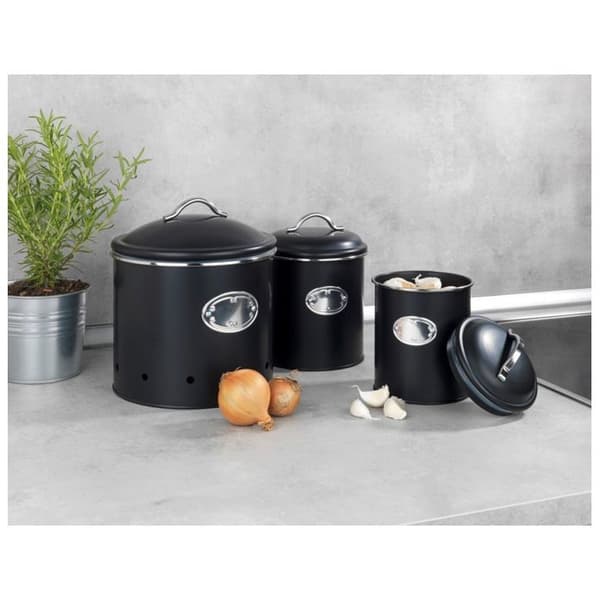 Förvaringslåda - WENKO - Nero - 1,6 L - Svart lackad metall - Retrodesign - Avtagbart lock