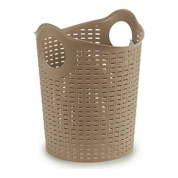 Flerfunktionell plastbehållare Kipit Rattan Vit Brun Svart Plast 15 L