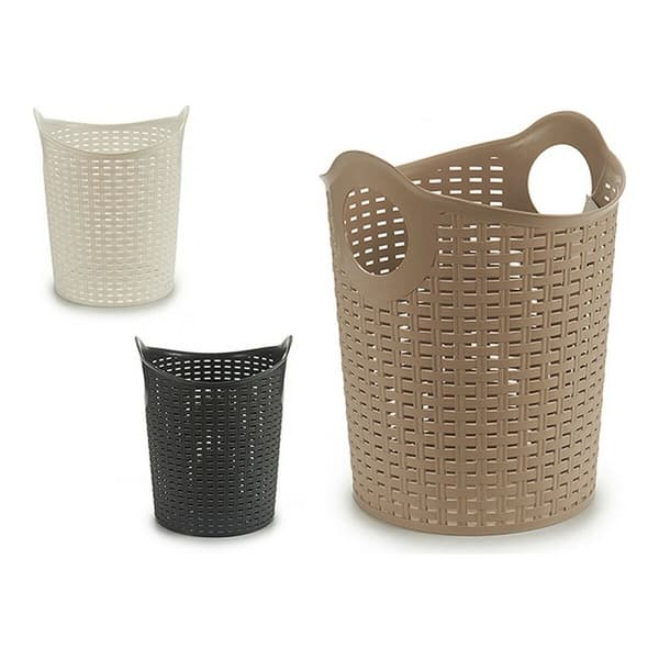 Multifunktionel plastikkurv Kipit Rattan Hvid Brun Sort Plastik 15 L