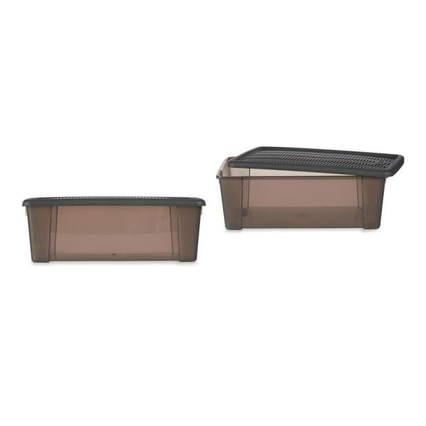 Låda med lock Stefanplast Elegance Grå 19,5 x 11,5 x 33 cm 5 L