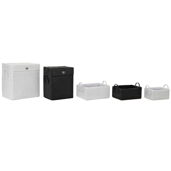 Multibrug kurv DKD Home Decor Hvid Sort polypropylen 45 x 34 x 49 cm 4 Kg