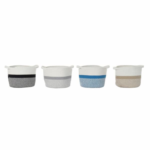 Kori DKD Home Decor Sininen Musta Beige Harmaa 25 x 25 x 20 cm (4 Kappaletta)