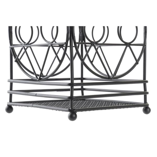 Bestickhållare DKD Home Decor Svart Metall Geometrisk 12 x 12 x 20 cm