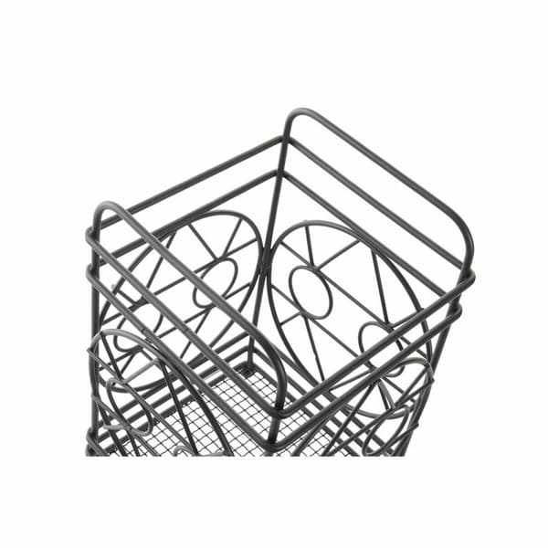 Bestickhållare DKD Home Decor Svart Metall Geometrisk 12 x 12 x 20 cm