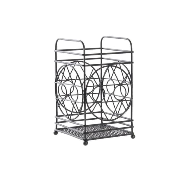 Bestickhållare DKD Home Decor Svart Metall Geometrisk 12 x 12 x 20 cm