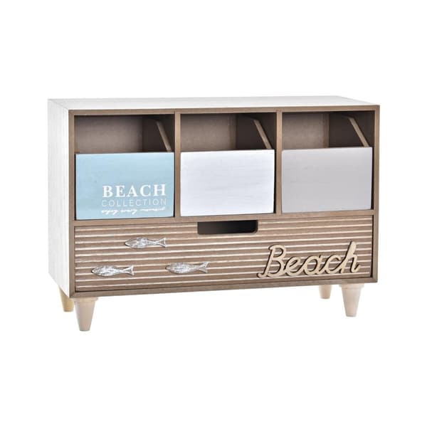 Smykkeskrin DKD Home Decor Træ Brun Turkisblå 34 x 14 x 24 cm