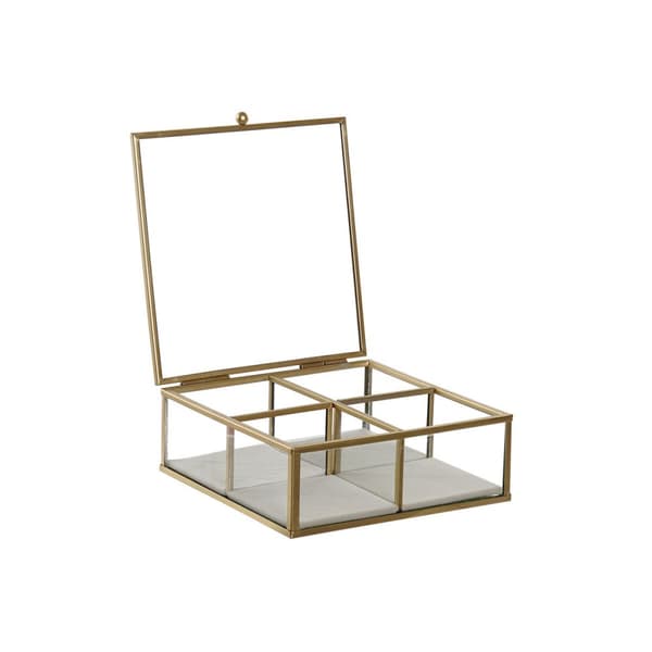 Korurasia DKD Home Decor Vihreä Vaaleanharmaa Metalli Kristalli 15 x 15 x 5,5 cm (2 osaa)