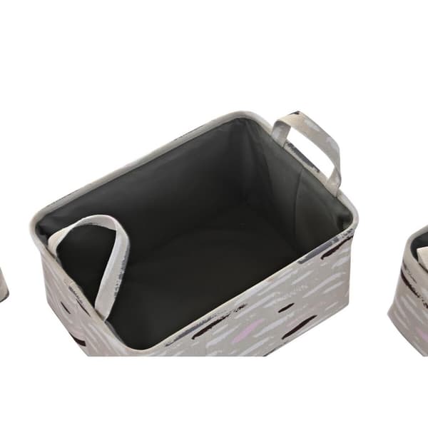 Korg - set DKD Home Decor Brun Grå Orange 40 x 30 x 20 cm (3 antal)