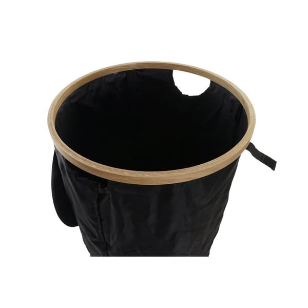 Vasketøjskurv DKD Home Decor Sort Hrast Filt (44 x 44 x 57 cm)