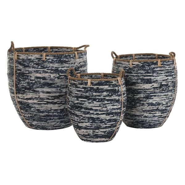 Korg - set DKD Home Decor Vit Svart 56 x 56 x 60 cm 52 x 52 x 60 cm Plast (3 Delar)