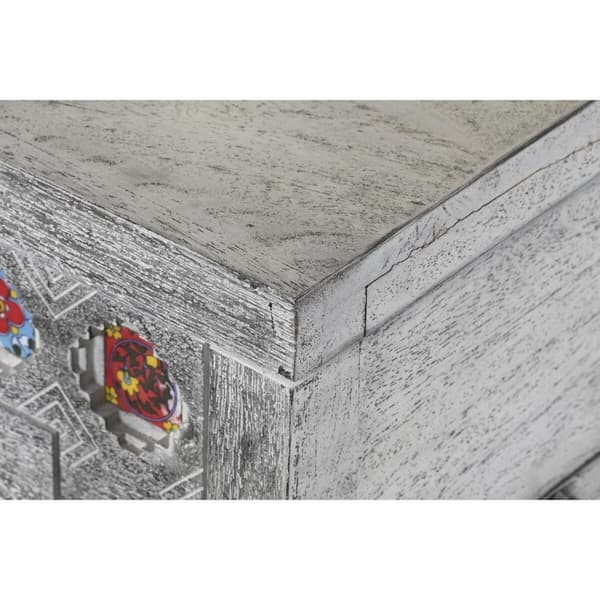 Kiste DKD Home Decor Keramik Grå Hvid Mangotræ (116 x 40 x 50 cm)