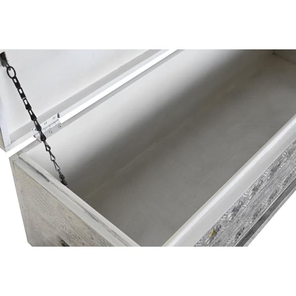 Arkku DKD Home Decor Keraminen Harmaa Valkoinen Mangopuu (116 x 40 x 50 cm)