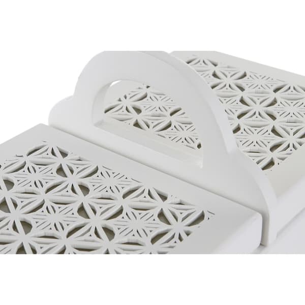 Smyckeskrin DKD Home Decor Glas Vit Elfenben Trä MDF 30 x 17 x 24 cm
