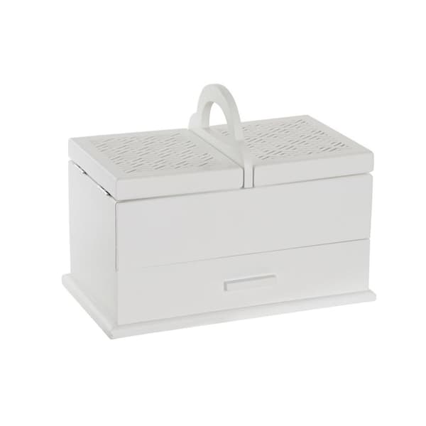Smyckeskrin DKD Home Decor 16 x 17 x 28 cm Vit Ljusrosa Trä MDF