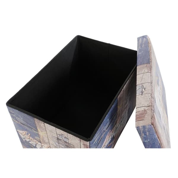 Multifunktionel Æske DKD Home Decor 59 x 40 x 40 cm Polyuretan Multifarvet Pap Middelhavet (2 enheder)