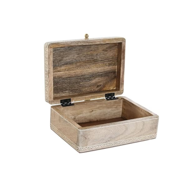 Smyckeskrin DKD Home Decor 25,5 x 20 x 10,5 cm Naturell Mangoträ (2 antal)